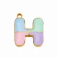 Letter H Capsule Enamel Pendant DIY Multi-color Alloy Jewelry Necklace Bracelet Charm - Letter H