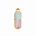 DIY alloy multi-color enamel capsule charm pendant for necklace bracelet jewelry making accessories - Letter I