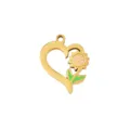 Gold tone heart flower metal pendant DIY charm for necklace bracelet jewelry making - Style 9 Sunflower Green Leaf Heart
