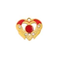 Gold heart pendant charms enamel rhinestone DIY jewelry making necklace accessories - Style 12 Red Circle Heart (Pendant Only (Without Chain))