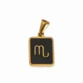 Gold Plated Stainless Steel Scorpio Zodiac Pendant DIY Necklace Jewelry Making Charm - Black Oil-Scorpio