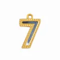 Colgante de número 7 de acero inoxidable dorado accesorio de joyería DIY para collar y aretes. - Número 7 / Degradado Azul y Blanco