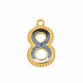 Colgante Número 8 de Acero Inoxidable Brillante Degradado Accesorio de Joyería - Número 8 / Degradado Azul y Blanco
