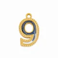 Colgante número 9 con purpurina degradada DIY de acero inoxidable para accesorios joyas - Número 9 / Degradado Azul y Blanco