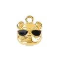 Goldfarbener 3D Bär Anhänger mit schwarzer Emaile Sonnenbrille DIY Halskette Zubehör - Sonnenbrillen-Hund (19) / Gold