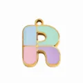 DIY Alloy Multi-Color Bubble Letter R Pendant Enamel Charm for Necklace Bracelet Jewelry Making - Letter R