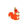 Cute enamel squirrel charm with red apple pendant for DIY jewelry making bracelet necklace - 4 Apple Squirrel