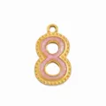 Colgante DIY de numero 8 de acero inoxidable con brillo rosa para collar pendientes - Número 8 / Rosa Purpurina