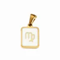 Stainless steel gold plated Virgo zodiac pendant for DIY necklace jewelry making accessories. - White Oil-Virgo