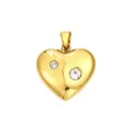 Goldener Herzanhänger mit funkelnden Kristallen, elegantes DIY Halsketten Zubehör. - Gold Strass Herz