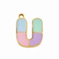 Colorful enamel letter U pendant charm for DIY bracelet necklace jewelry making accessories - Letter U