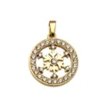 Gold tone snowflake zircon pendant jewelry accessory diy necklace sparkling crystal rhinestone charm - Rhinestone Double Snowflake Style