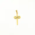 Goldener Titanstahl Kreuz Anhänger mit Unendlichkeits-Schlangen-Design für DIY Schmuck - Schlange Umwickeltes Kreuz