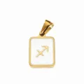 Stainless steel gold plated Sagittarius zodiac pendant DIY necklace jewelry charm accessory - White Oil-Sagittarius