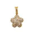 Gold crystal five petal flower pendant necklace DIY jewelry accessory stylish sparkling charm. - Convex Pave Five-Petal Flower