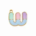 Colorful capsule letter pendant diy alloy multi-color enamel alphabet jewelry accessory - Letter W