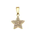 Gold star pendant with pavé cubic zirconia, sparkling jewelry accessory for DIY necklaces. - Flat Pave Five-Pointed Star