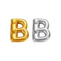 Gold and silver bubble letter B pendants, titanium steel DIY handmade necklace accessories. - Letter B / Gold-B