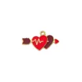 Metal enamel double heart arrow charm pendant DIY jewelry making accessories component craft supplies - 9 Cupid Arrow