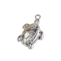Pendentif tortue 3D en acier inoxydable argenté breloque pour collier bracelet bijoux - Grande Tortue (5)