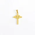 Goldfarben Edelstahl Kreuz Herz Anhänger DIY Schmuck Zubehör Kette Halskette Charm - Herz Eingelegt Strass Kreuz