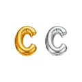 Gold silver titanium steel bubble letter C pendant for DIY handmade necklace chain accessory - Letter C / Gold-C