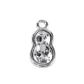 Silver peanut charm pendant, metal DIY jewelry accessory for necklace and bracelet making. - Peanut Pendant