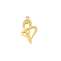 Gold-tone heart pendant charm for DIY handmade bracelet necklace jewelry making supplies. - Style 5 Double Ring Hollow Heart