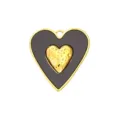 Gold schwarzer doppelter Herzanhänger Halskette DIY Zubehör Modeschmuck Variante - Schwarzes Perlmutt Doppelherz