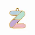 Colorful enamel letter Z pendant gold metal charm for DIY necklace bracelet jewelry making - Letter Z
