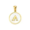 Cross-border fashion letter mother-of-pearl round pendant DIY necklace bracelet jewelry accessories - Letter A