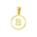 Gold-plated initial letter B mother of pearl round pendant charm for diy handmade jewelry making - Letter B