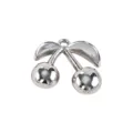 Silver cherry pendant charm for DIY handmade bracelets necklaces fashion jewelry accessories - Large Leaf Cherry Pendant