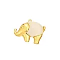 Goldener Elefant Anhänger mit Perlmutt Inlay für DIY Halskette Schmuck Accessoire - Weißes Perlmutt Elefant