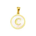 Exquisite gold mother of pearl letter C pendant necklace DIY fashion jewelry accessory. - Letter C