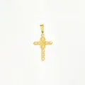 Goldener Titanstahl Kreuz Anhänger mit weißen Perlen für DIY Schmuckherstellung und Halsketten. - Künstliche Perle Kreuz