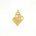 Gold heart mama pendant charm for DIY jewelry making, Mother's Day gift accessory. - Heart Sunflower / Sunflower MOM