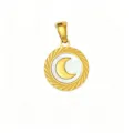 Titanium steel mother-of-pearl round moon pendant DIY necklace bracelet jewelry accessory - Moon