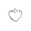 Silver metal heart pendant DIY charm for handmade necklaces and bracelets accessories - 4 Steel Color Hollow Heart