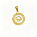 Titanium steel mother of pearl round pendant with planet Saturn motif for DIY jewelry. - Planet