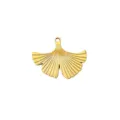 Gold Ginkgo Leaf Pendant Titanium Steel 18k Gold Finish DIY Necklace Bracelet Charm Accessory - 7 Gold Single Hole Ginkgo Leaf