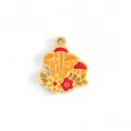 Colorful enamel cartoon mushroom alloy pendant for DIY jewelry making, necklace and earrings. - Flower Cluster Mushroom