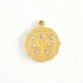 Ciondolo farfalla con strass placcato oro 18k in acciaio inox accessorio gioielli - Motivo a Farfalla Intagliato con Strass