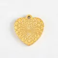18K Gold Heart Pendant Feather Pattern Titanium Steel DIY Jewelry Charm Accessory Main View - Fan Heart Pendant
