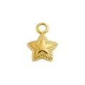 Gold Star Pendant Charm 18k Gold Plated Titanium Steel DIY Necklace Bracelet Jewelry Accessory - 9 Gold Double Layer Five-Point Star