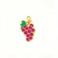 Stainless steel grape charm enamel DIY jewelry pendant for handmade crafts accessories - Grapes / S