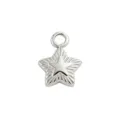 Silver star charm pendant stainless steel DIY jewelry making accessory for necklace and bracelet - 10 Steel Color Double Layer Five-Point Star