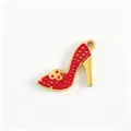 Stainless steel red high heel shoe pendant charm for DIY handmade beaded necklaces accessories. - High Heel