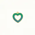 Stainless steel gradient heart enamel pendant DIY jewelry charm for necklace bracelet - Gradient Green Heart