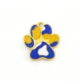 Stainless steel enamel pet paw pendant gold plated DIY charm necklace bracelet accessory - Blue and Yellow Contrast Paw Print